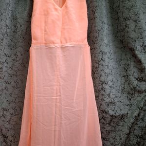 Peach Frontslit Dress