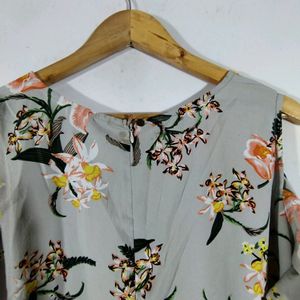 Grey Floral Printed Dress (Women's)