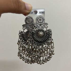 Oxidised Indian Design Dangling Jhumka