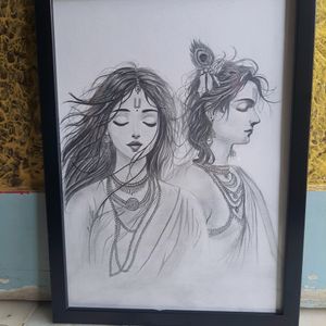 radhe krishna beautiful sketch