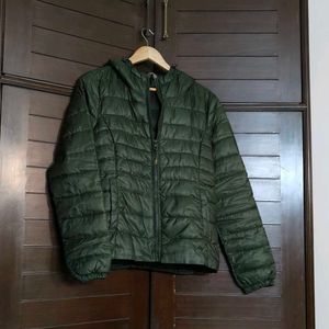 Only Brand Women Olive Green Quilted Puffer Jacket