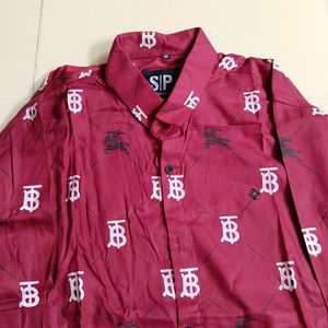 MAROON PRINTED SHIRT