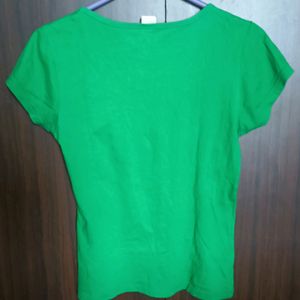 Cute Green Printed T- Shirt