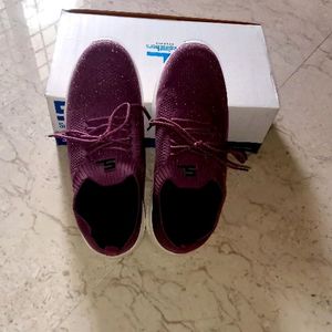 Sreeleathers Purple Laced Action Shoes For Women