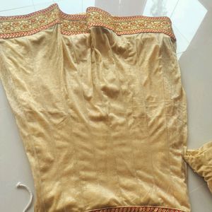 Golden Lehnga With Red Dupatta