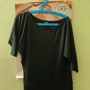 Black One Side Off Shoulder Top