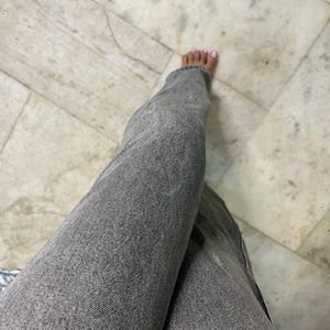 Grey Wide Leg Jeans