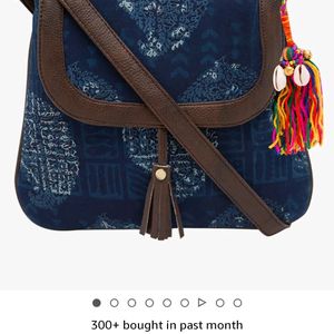 New Ikkat Print Sling Bag With Tassle