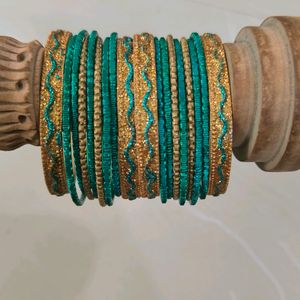 Kids Bangles Set - Golden Green