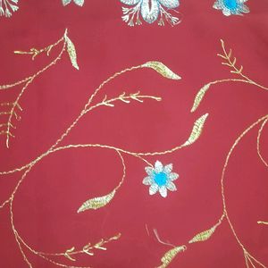 New Embroidered Saree With Running Blouse Piece