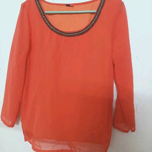 Orange Colour Only Brand Top..
