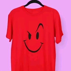 Red Smiley T-shirt For Men And Women