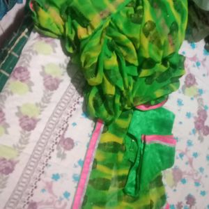 It's A Gorgeous Parrot Green Colour Saree With