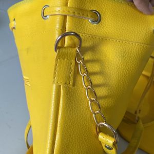 Yellow Drum Shape Sling Bag