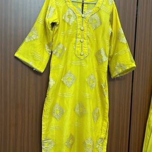 Women Yellow Palazzo Suit