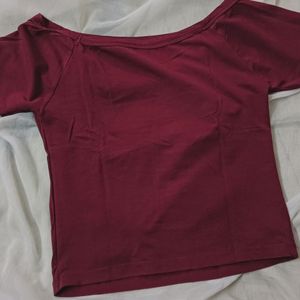 Boat Neck Maroon Top