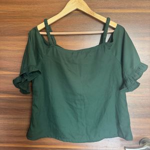 Off Shoulder Green Top