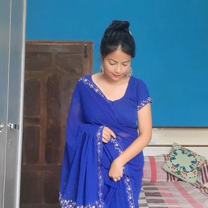 beautiful blue saree 💟😍