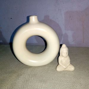 Donut Vase With Buddha Miniature