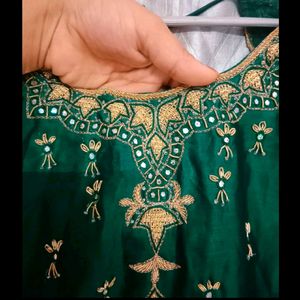 Bottle Green Zardozi Ombre Lehnga