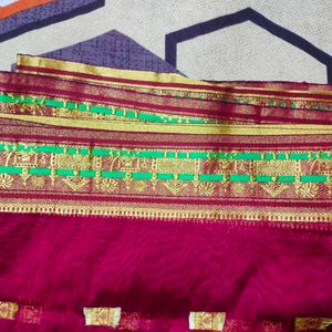 Bandhani Print Maroon Saree