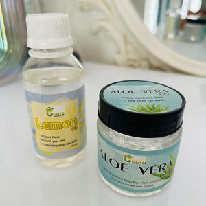 Aloe Vera Gel & Lemon Oil Skin Care Combo