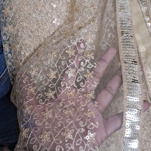 Beautiful Golden Dupatta Lightweight