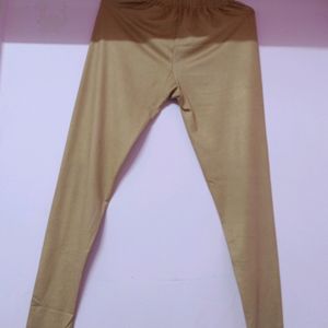 Golden Colored Leggings, Stretchable