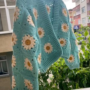 Granny Square Crocheted Cardigan