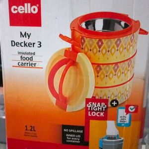 Cello My Decker - 3 Snap Tight Steel Lunch Box