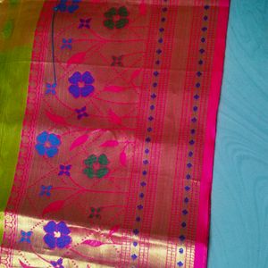 New Trendy Tissue Clothe Big Border Paithani saree