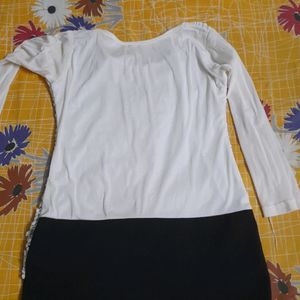 Aline fit short dress black & white