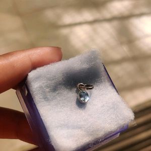 Blue Topaz pure silver pendant