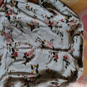 Off White Formal Floral Blouse