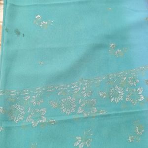 Sea Green- Purple Colour Daily Wear Saree