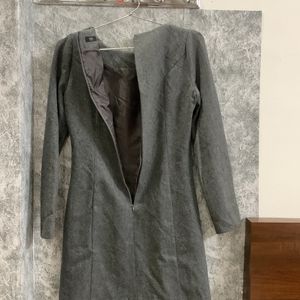 Grey Formal Full Sleeve Dress (xs)