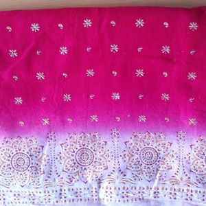 Pink Cotton  Saree