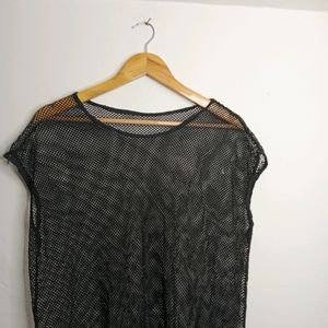 Black Net Casual Top (Girl' s)