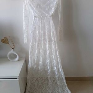 Imported Long Lace Beach Cover Up