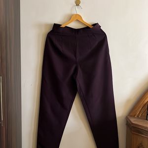 Purple Straight Formal Pant