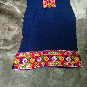 Blue Embroaidary Kurtis Red Palazzo.