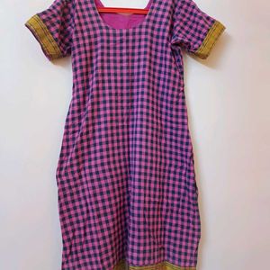 Xxl Cotton Checked Kurti