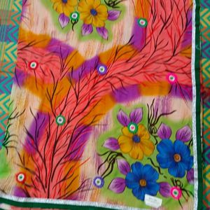 Flowers Embroidery Saree