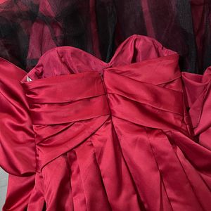 European Satin Red Gown