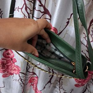 Women Green Color Sling Bag