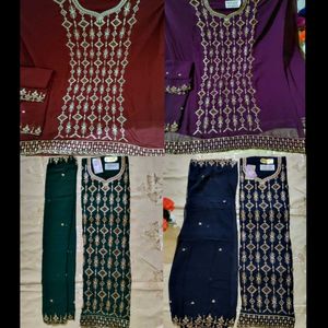 PICK ANY EMBROIDERED DRESS MATERIAL IN 740 RS.