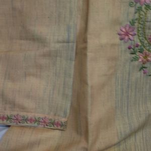 Khadi Cotton Suit With Organza Dupatta