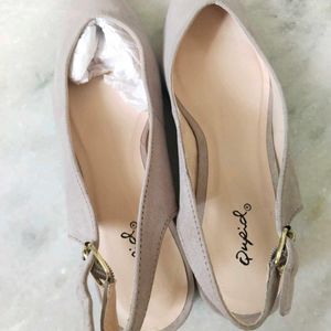 Qupid Nude Pointed Toe Heels For Women Size 7