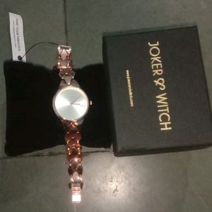 Athens White Dial Rose gold Metallic Watch