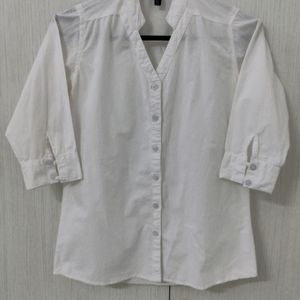 Cation Cotton White Women Shirt